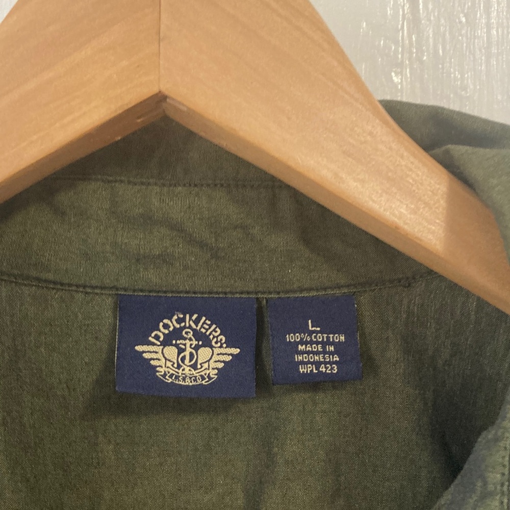 Dockers Forest Green Casual Button Down Shirt - Picture 2 of 5